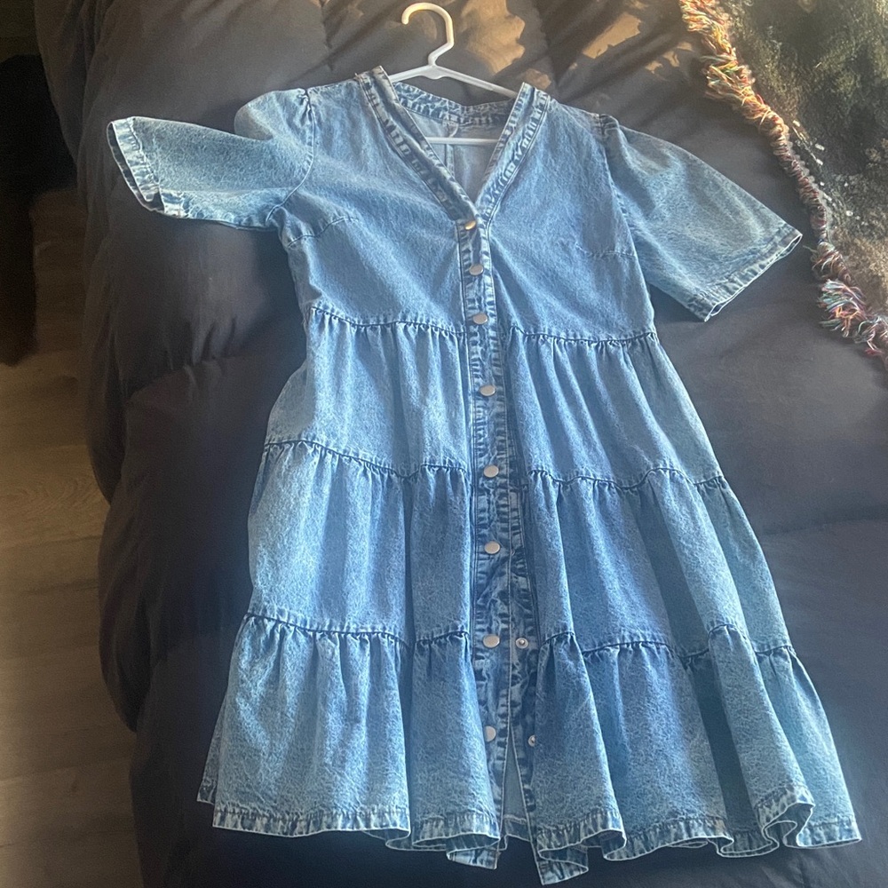 Casual Blue Denim Dress for Women